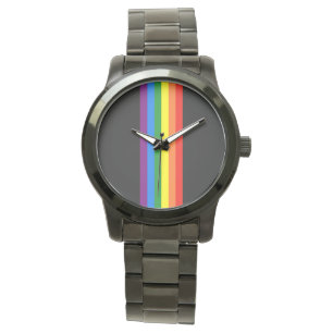 Montre Arc-en-ciel sur le soutien LGBT des Gay pride noir