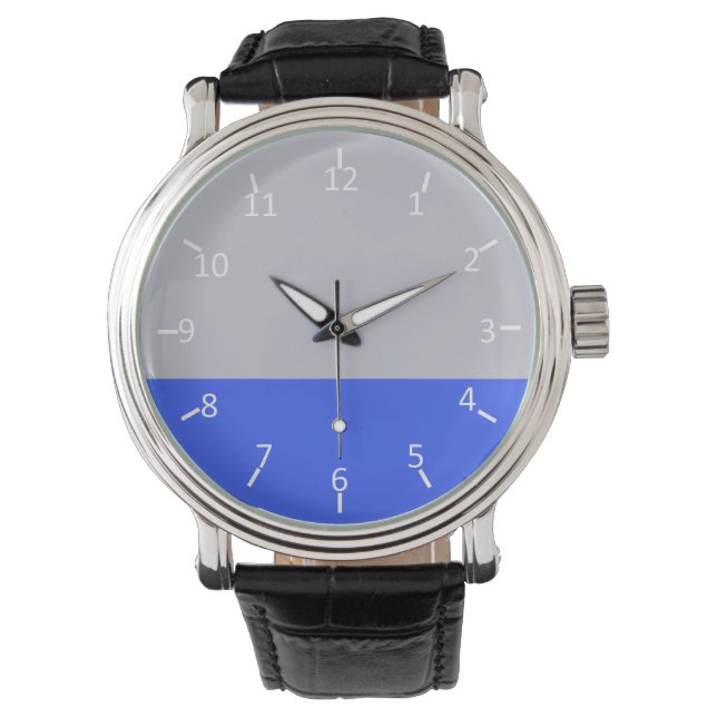 Montre Argent et bleu (devant)