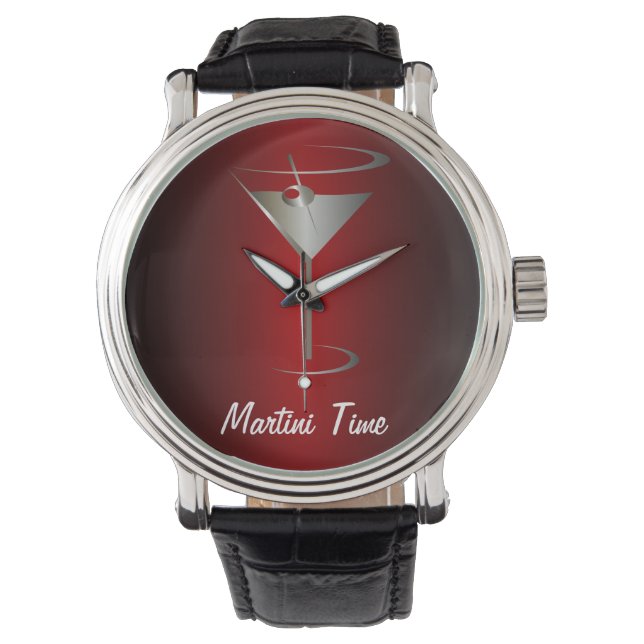 Montre Argent et Martini rouge (devant)