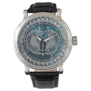 Montre Argent et ormeau égyptiens de scarabée de scarab