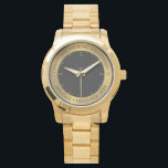 Montre Argent gris et métallique 50e anniversaire de mari<br><div class="desc">Image de texture gris argenté métallique avec un arrière - plan gris foncé,  texte personnalisable pour le 50e anniversaire du mariage. Des images de diamants de coeur blanc et or comme un accent design. Un cadeau parfait pour célébrer l'anniversaire du mariage d'or d'un couple.</div>
