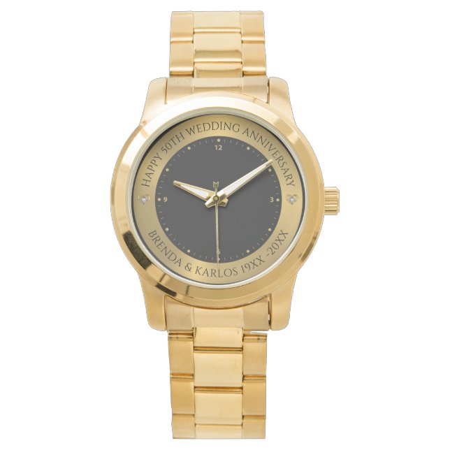 Montre Argent gris et métallique 50e anniversaire de mari (devant)