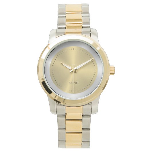 Montre Argent & Or Faux métalliques acier inoxydable (devant)