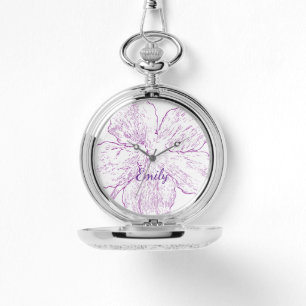 Montre Argenterie moderne personnalisée avec motif floral