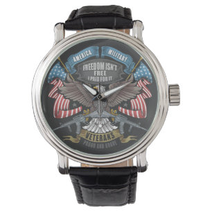 Montre Armée américaine avec drapeau et aigle