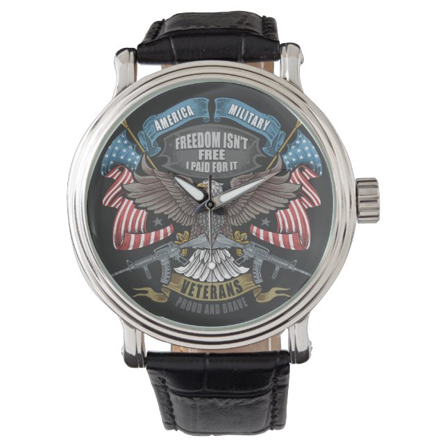Montre Armée américaine avec drapeau et aigle (devant)