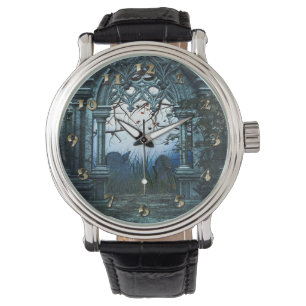 Montre Arrière - plan de cimetière sombre