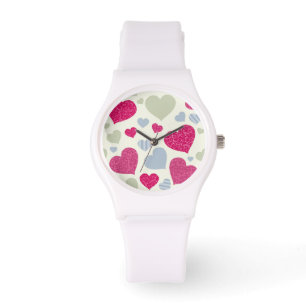 Montre Arrière - plan de coeurs