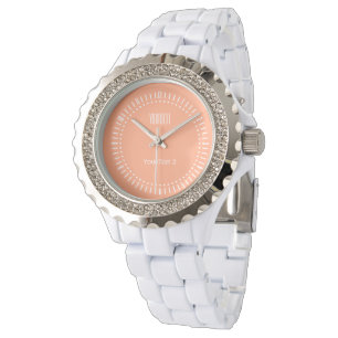 Montre Arrière - plan de déco rose saumon personnalisé