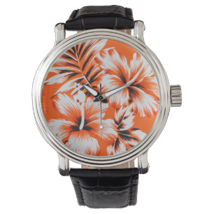 Montre Arrière - plan de fleur d'Hibiscus hawaïen
