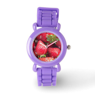 Montre Arrière - plan de fraises