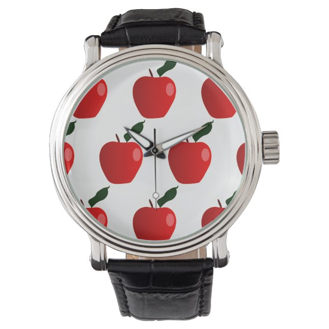 Montre Arrière - plan de pomme rouge transparent (devant)