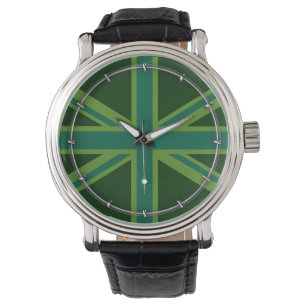 Montre Arrière - plan de style Drapeau Turquoise vert Uni