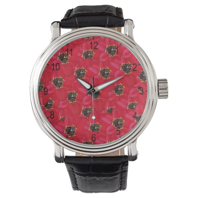 Montre arrière - plan des tulipes (devant)