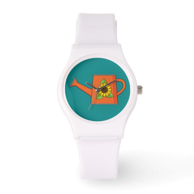 Montre Arrosage orange avec tournesol (Recto)