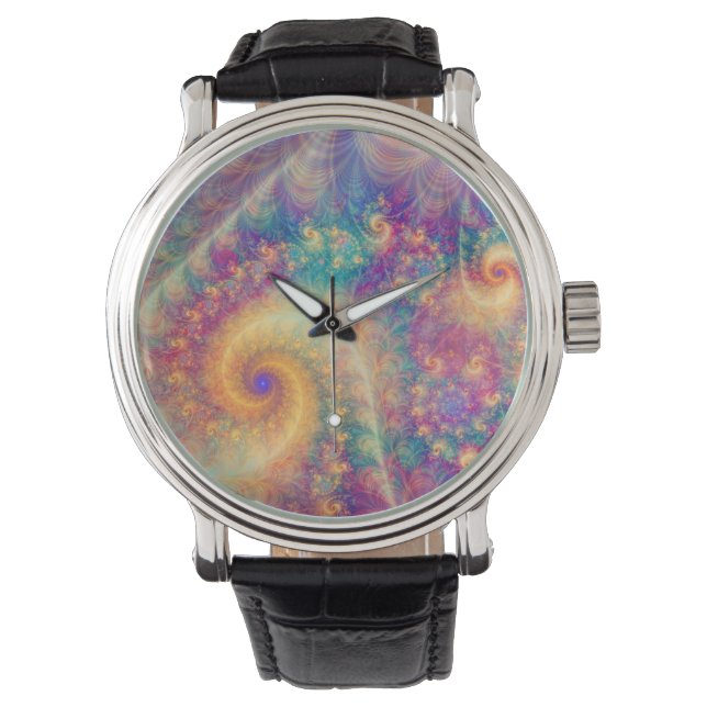 Montre Art abstrait fractal vortex fantaisiste (devant)