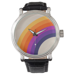 Montre Art arc-en-ciel de style rétro coloré