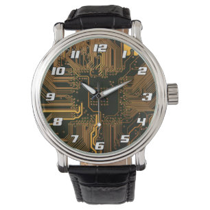 Montre Art de motif de piste de carte de circuit imprimé