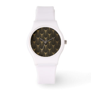 Montre art deco,black gold,chic,elegant,pattern,classy,tr