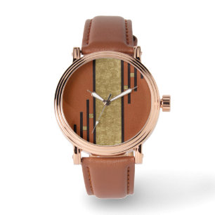 Montre Art Déco en or et beige