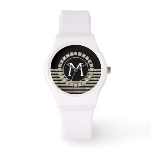 Montre Art Déco Moderne Horizontale Parties scintillant e