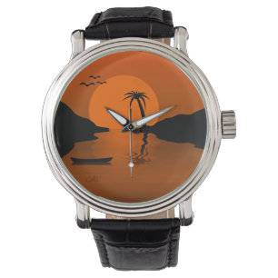 Montre Art du coucher de soleil tropical