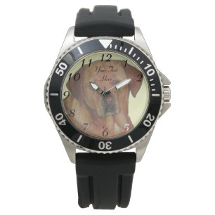 Montre art jaune de portrait de chien de retreiver de