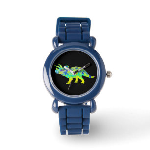 Montre Art jurassique génial de dinosaure de Triceratops