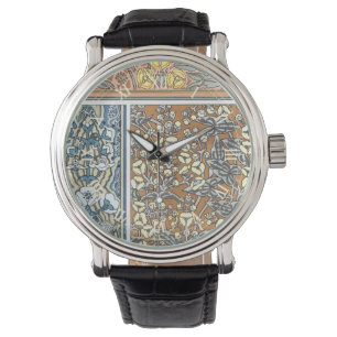 Montre Art Nouveau floral vintage, fleurs de sagittaire