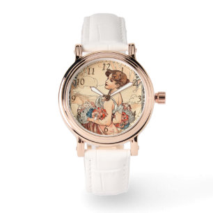 Montre Art Nouveau vintage été par Alphonse Mucha