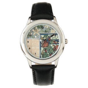 Montre Art Nouveau vintage, fleurs de Colombine Aquilegia