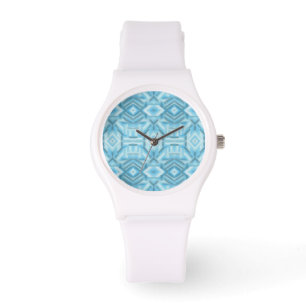 Montre Art pastel doux abstrait bleu clair staccato