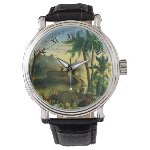 Montre Art populaire victorien vintage, l'Arche de Noé pa