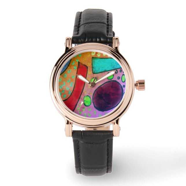 Montre Art portable Abstrait coloré (Recto)