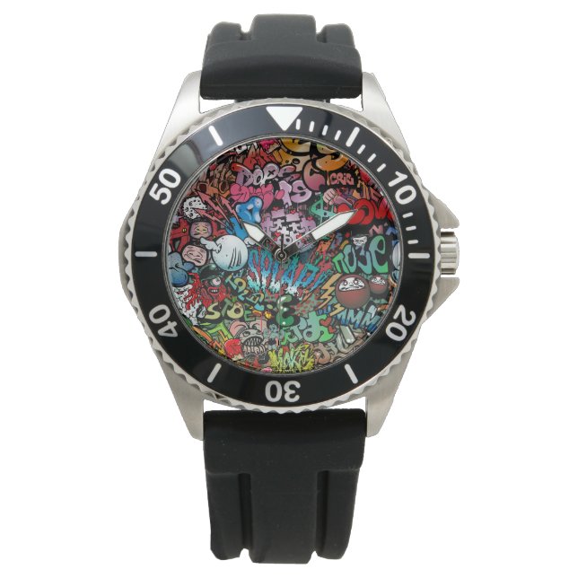 Montre Art urbain motif de graffitis (devant)