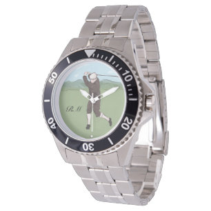 Montre Art vintage décoré d'un monogramme de golf de