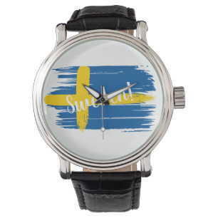 Montre Artistic Brushstroke Sweden Flag