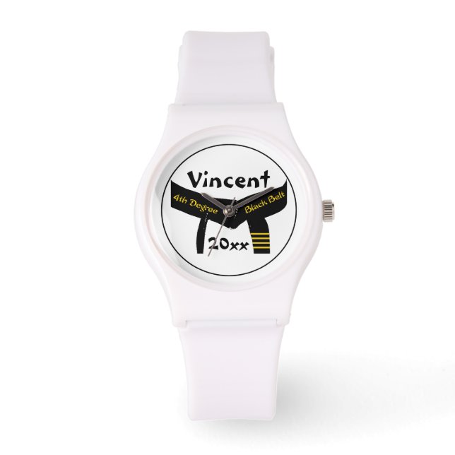Montre Arts martiaux 4e degré Ceinture noire (Recto)