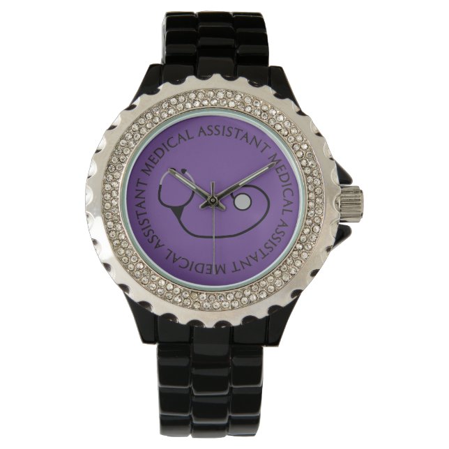 Montre Assistant Médicale Veille Stethoscope Violet (devant)