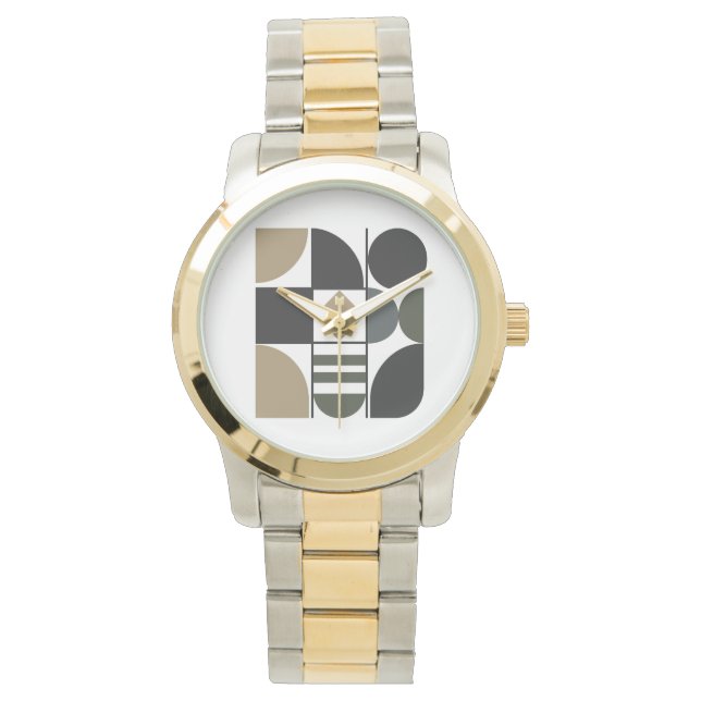Montre Assorted Shapes Unisex Two-Tone Bracelet Watch (devant)