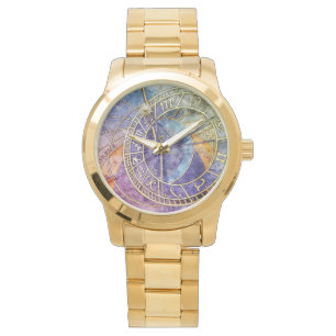 Montre Astrologie temps colorée Abstraite