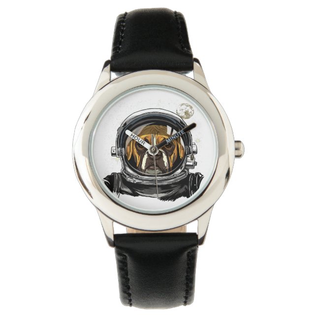 Montre Astronaut Boxer Dog Exploration spatiale Astronomi (devant)