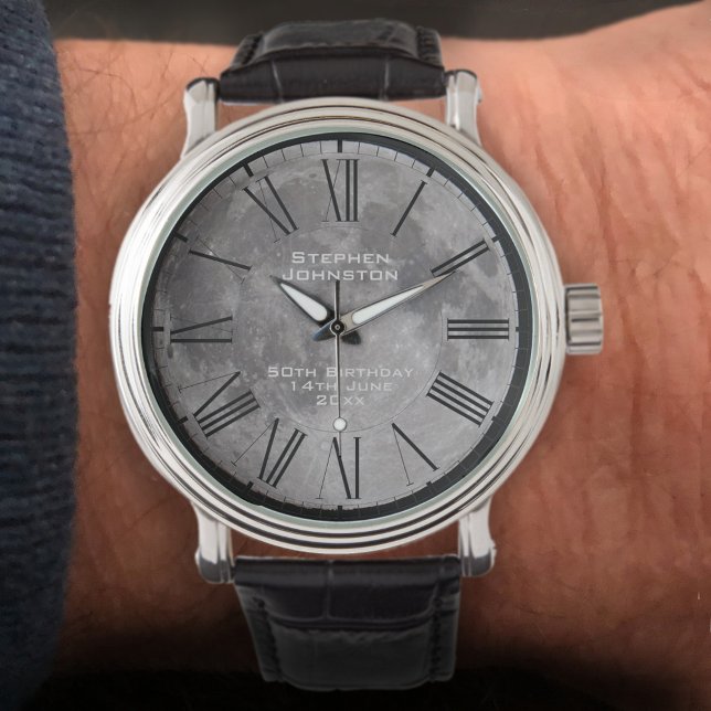 Montre Astronomie Thème Pleine lune de personnalisation (Créateur téléchargé)