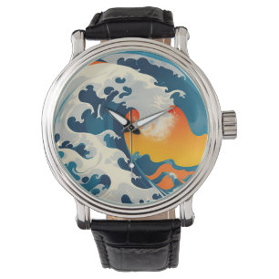Montre Attrapez une grande vague japonaise