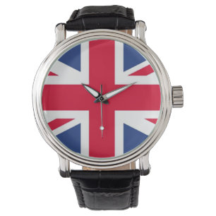 montre au poignet du drapeau britannique