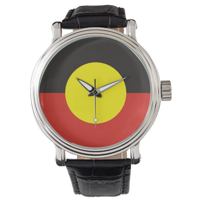 Montre australie pays autochtones drapeau ethnique (devant)