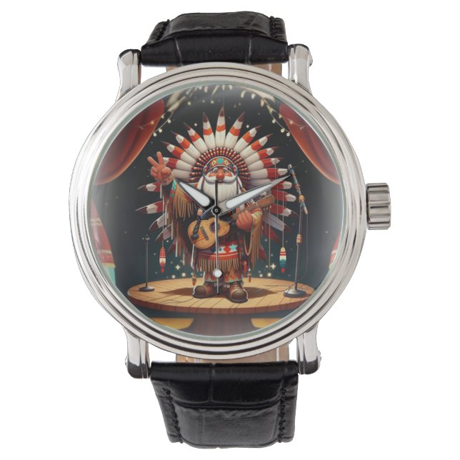 Montre Authentique Père Noël amérindien sur scène (devant)