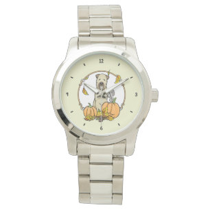 Montre Automne Roue Terrier (blé 1b2) Citrouille mignon