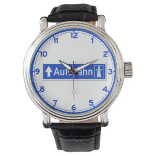 Montre Autoroute, poteau de signalisation, Allemagne