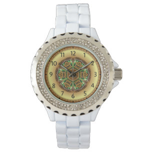 Montre Avant - Garde, Vert et Or, Design KNF 1 ~